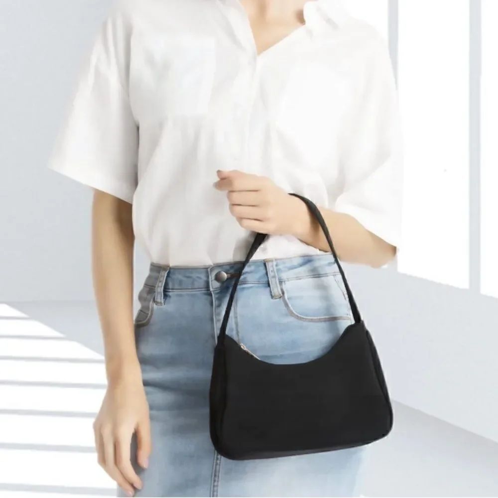 Black Nylon Shoulder Bag